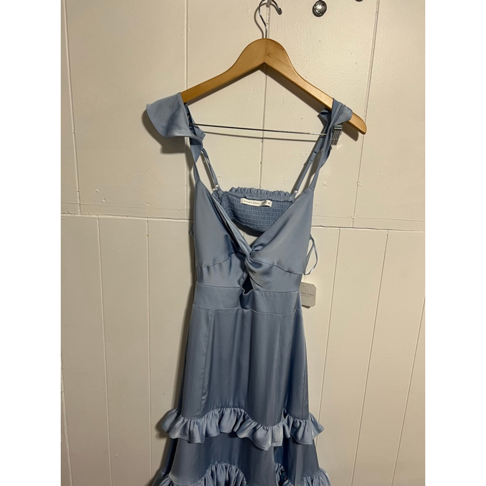 Altar'd State Alana Marie Light Blue Ruffle Maxi Dress - Picture 7 of 16